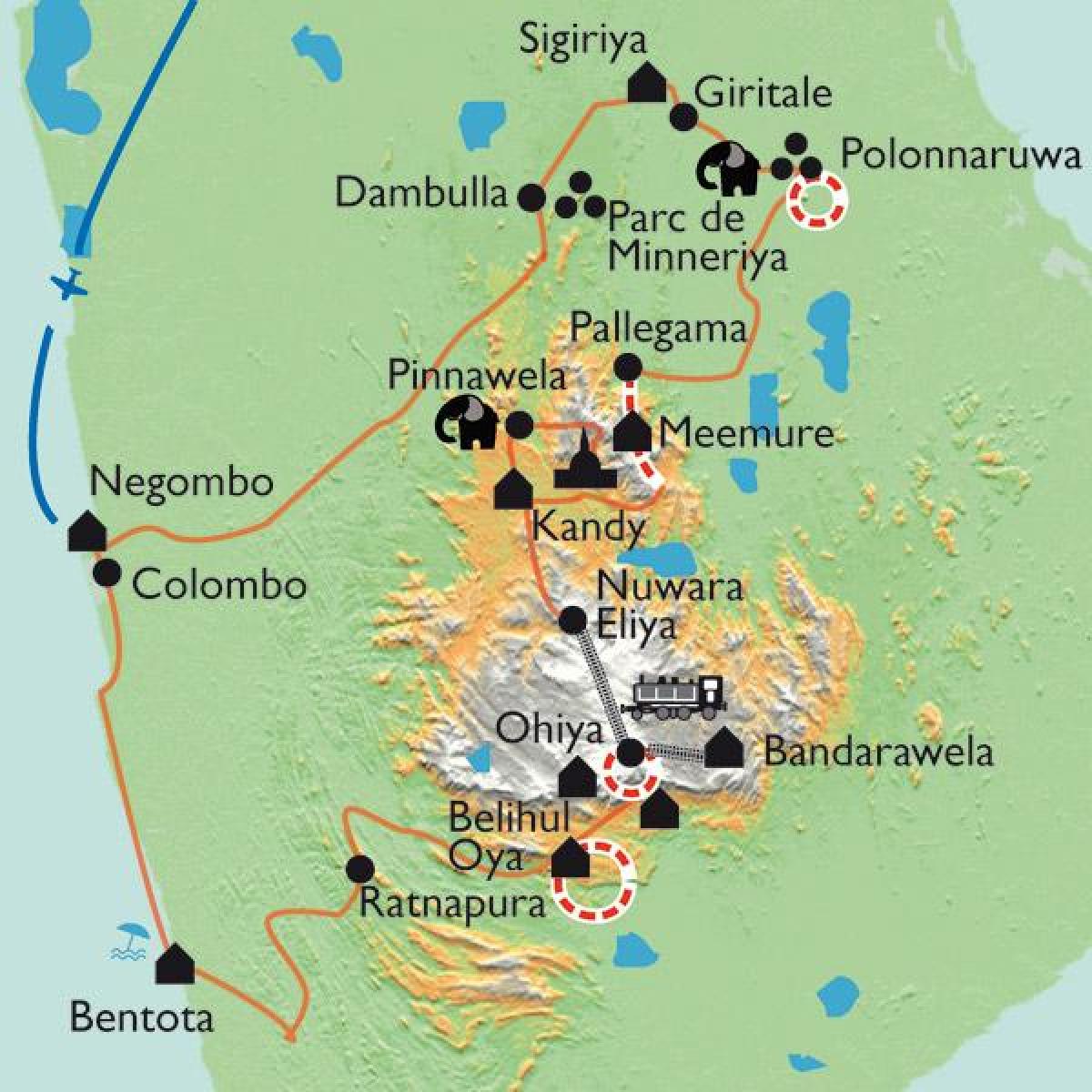 Sri Lankan kartta sigiriya