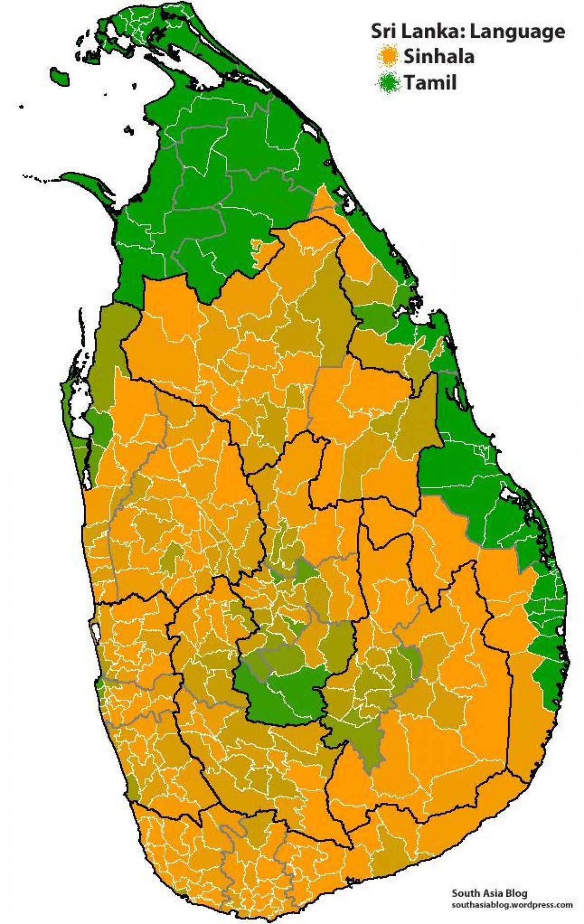kartta Sri Lanka kieli