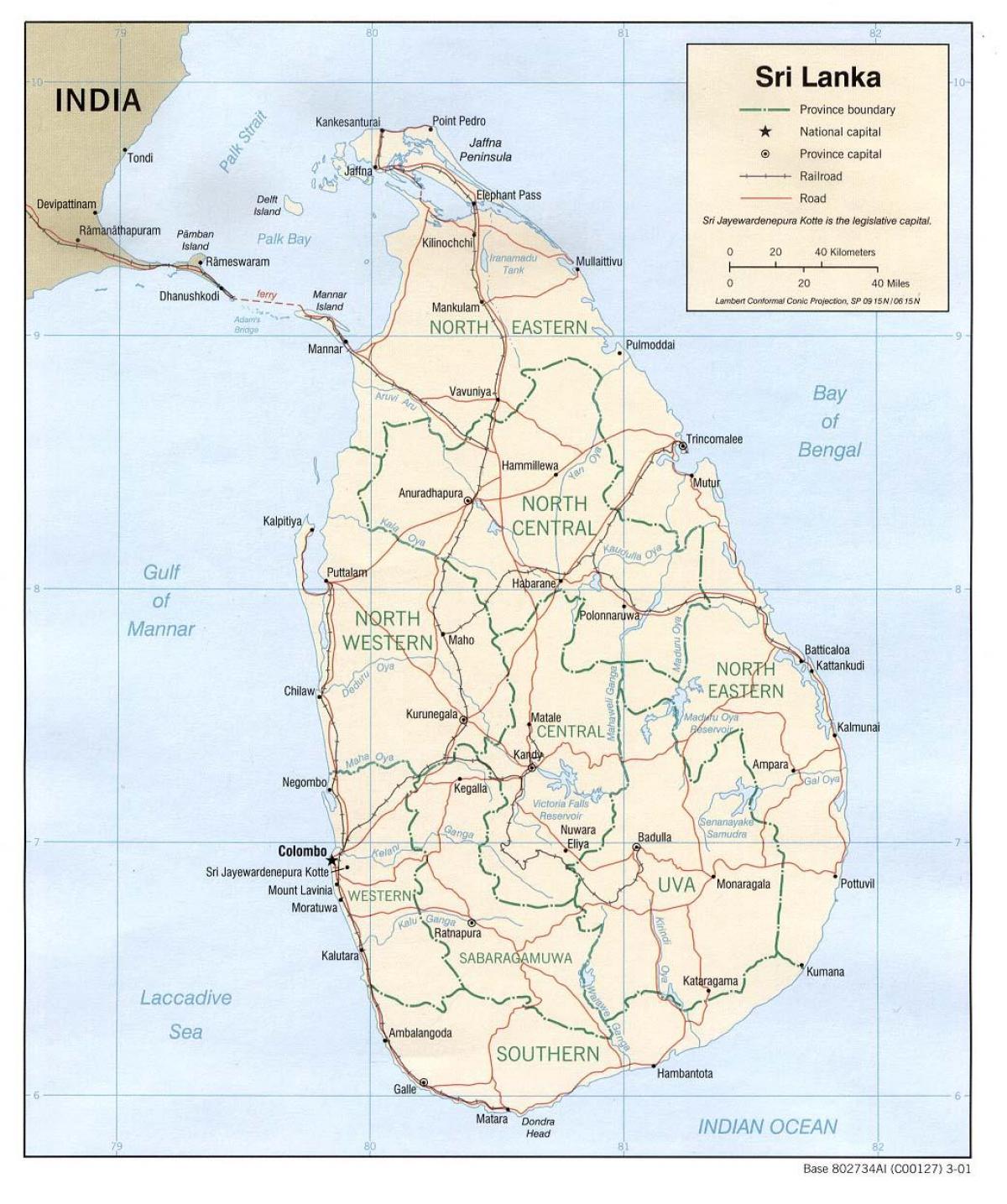 Sri Lankan bussi kartta