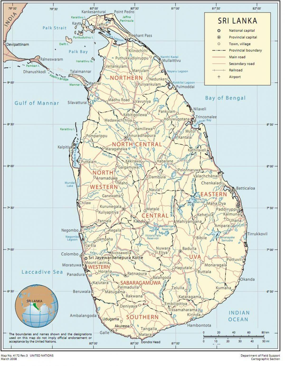 Sri Lanka root kartta