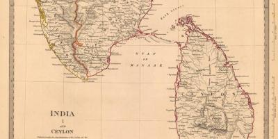 Vanha Ceylon kartta