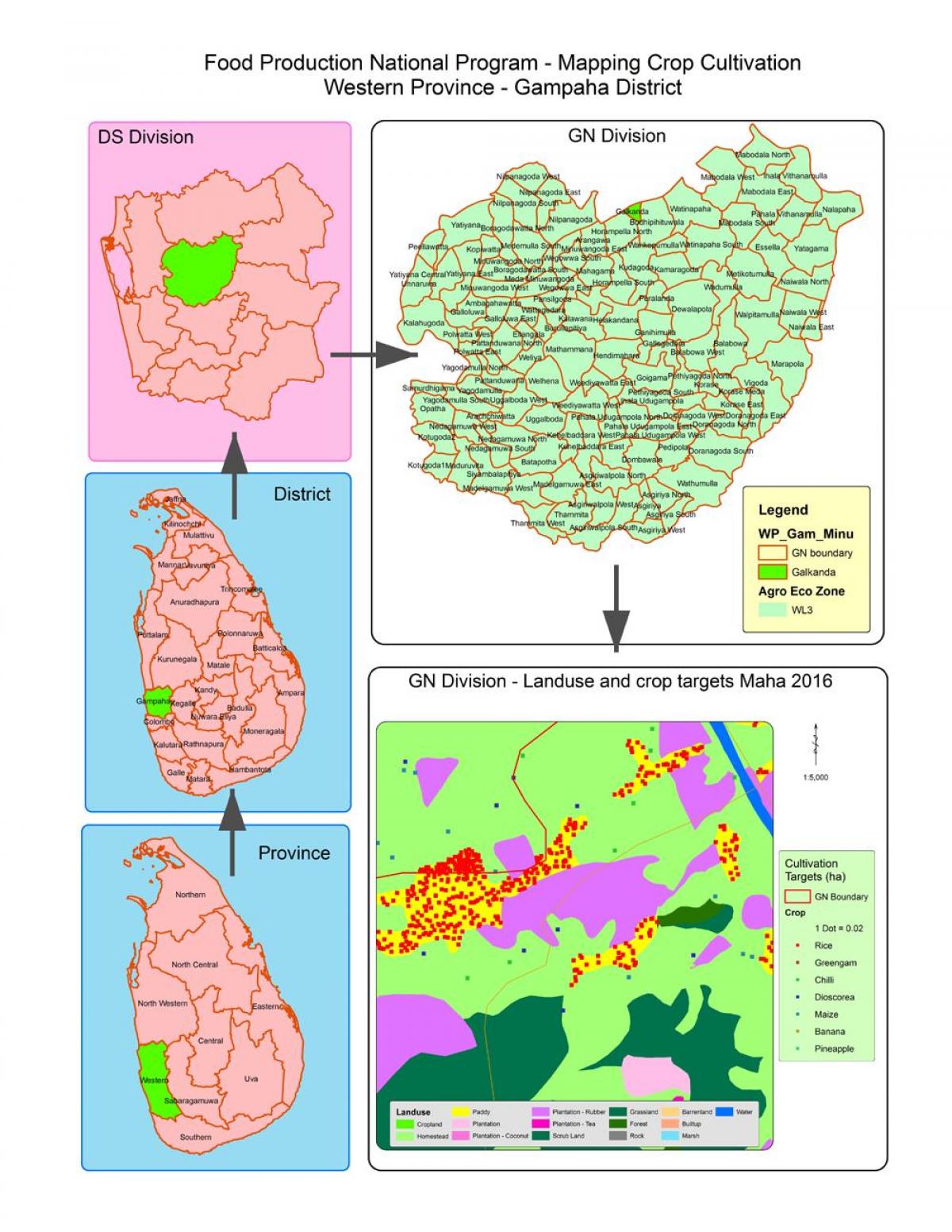 Gn jako kartta Sri Lanka - näytä Kartta gn jako kartta Sri Lanka  (Etelä-Aasia - Aasia)