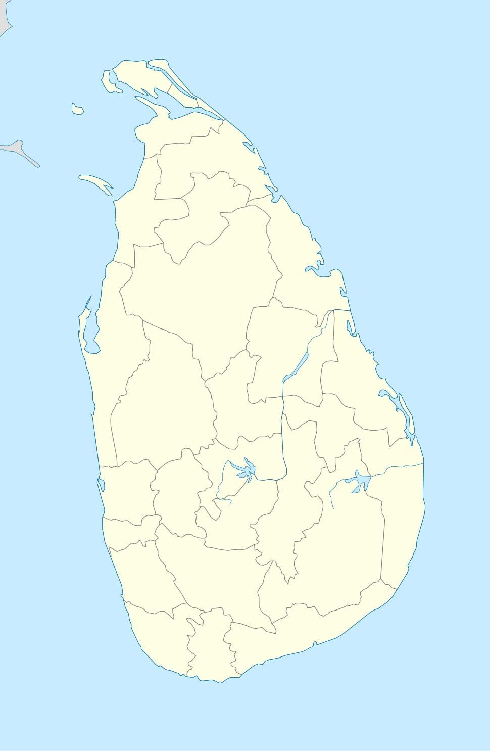 kartta Sri Lankan divisioonien sihteeristö
