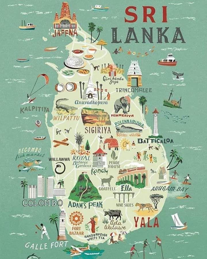 kartta Sri Lankan kartta juliste