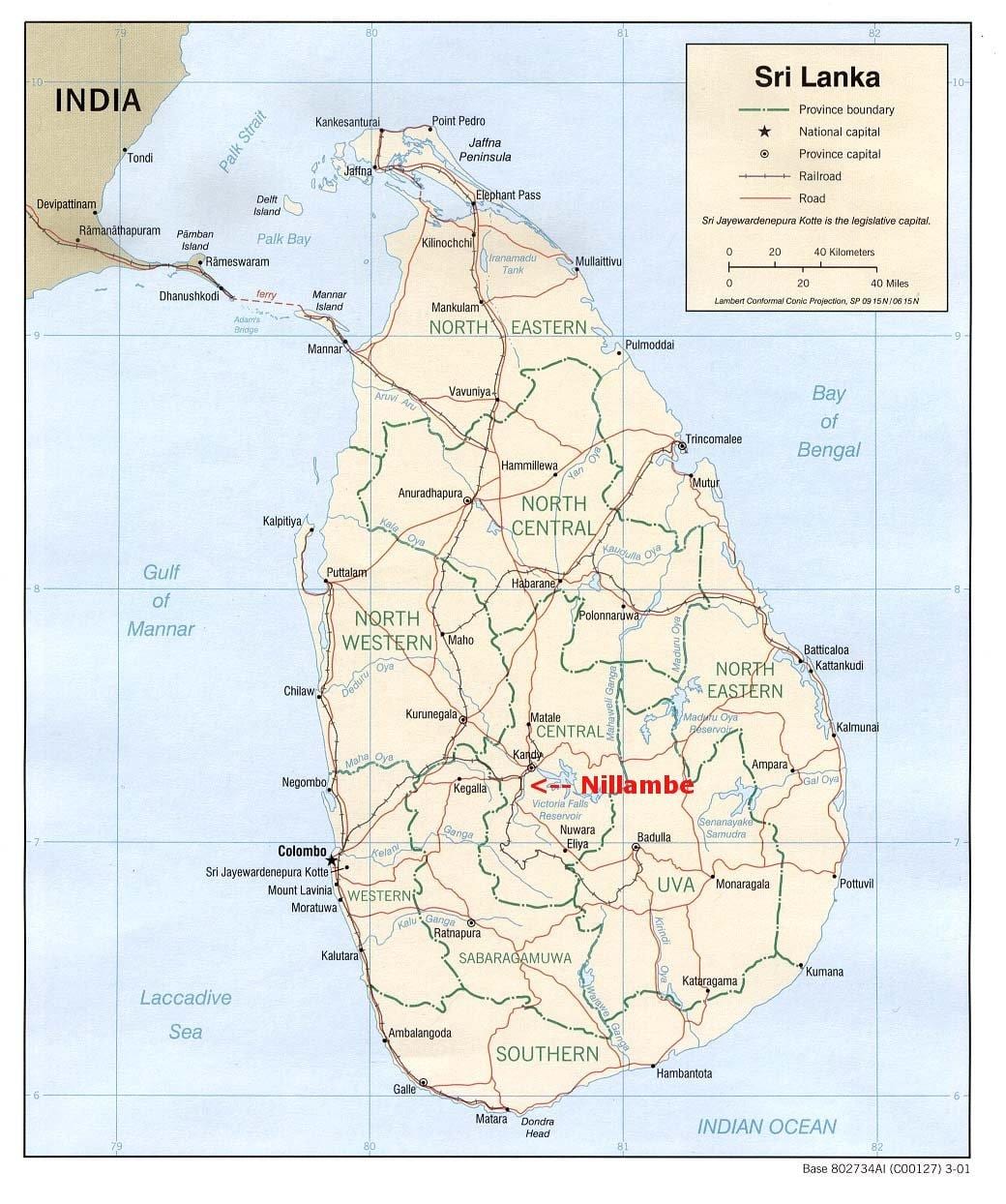 kartta Sri Lankan talo