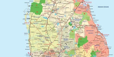 Sri Lankan ampara district kartta