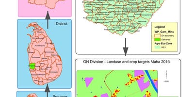 Kartta gn jako kartta Sri Lanka