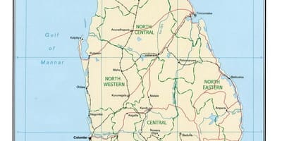 Kartta maailman loppuun Sri Lanka
