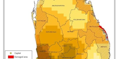 Kartta Sri Lankan asukastiheys