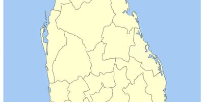 Kartta Sri Lankan eteläinen provinssi
