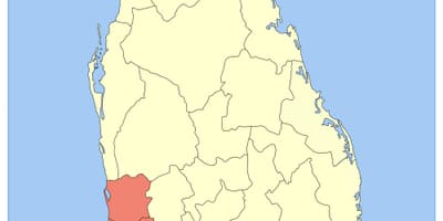 Kartta Sri Lankan läntinen provinssi