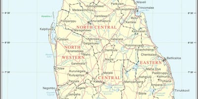 Lentoasemien Sri Lankan kartta