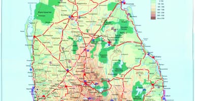 Kartta Sri Lankan liikenne