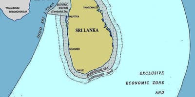 Kartta Sri Lankan meri